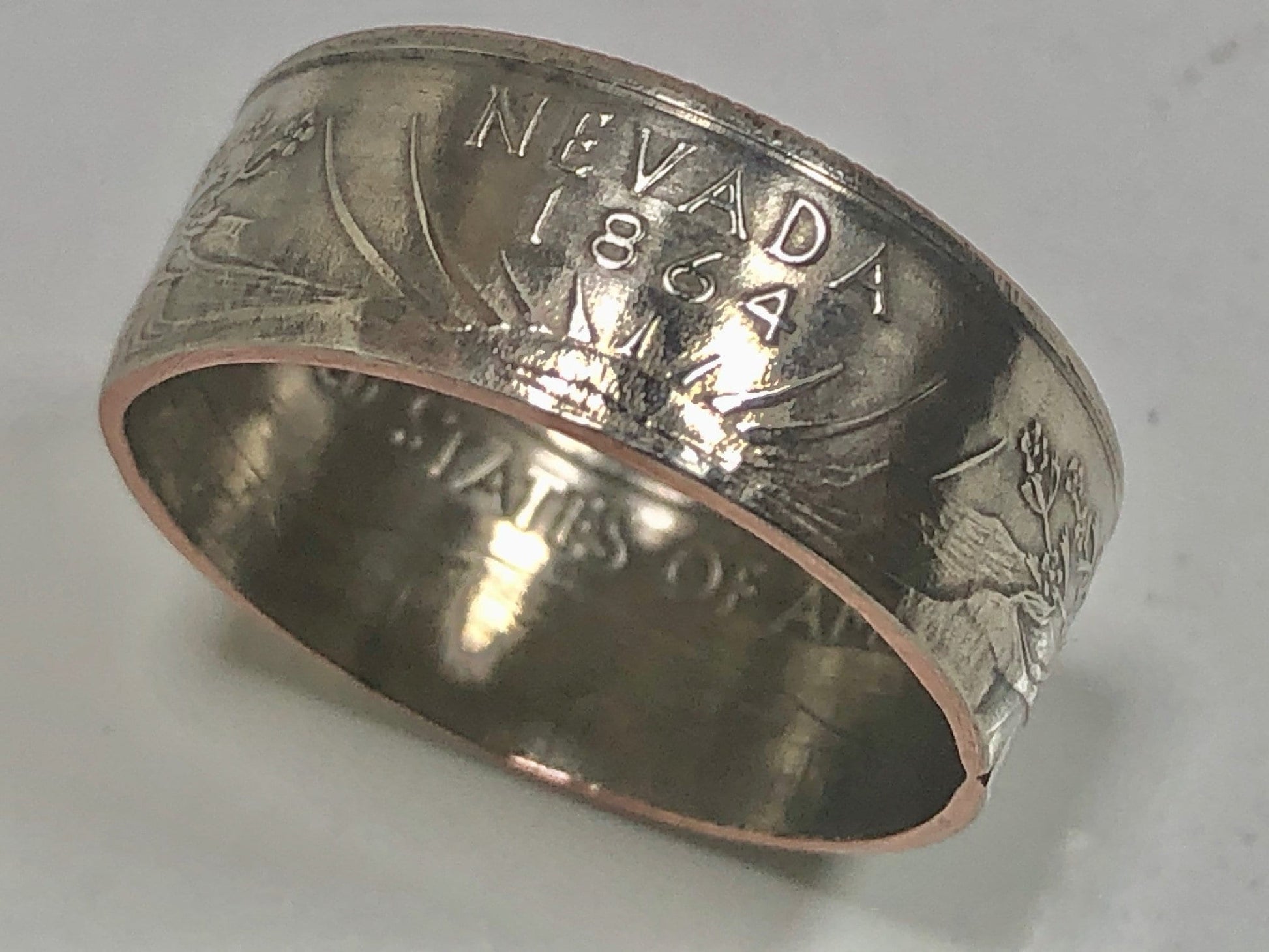 Nevada Ring State Quarter Coin Ring Hand Made