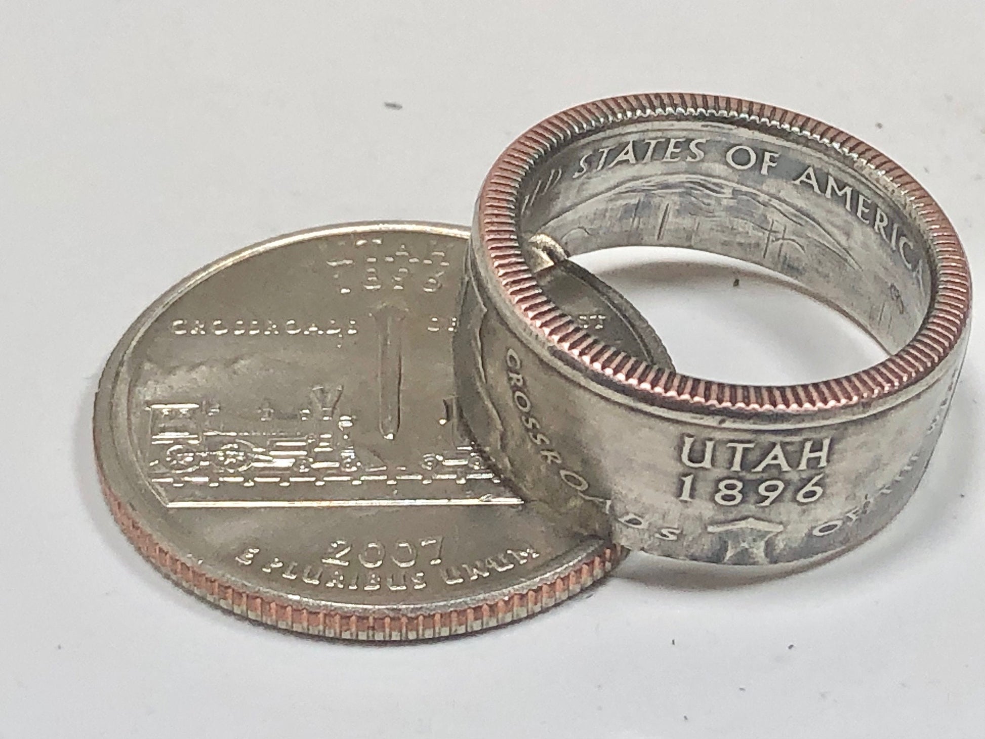 Utah Ring State Quarter Coin Ring Hand Made