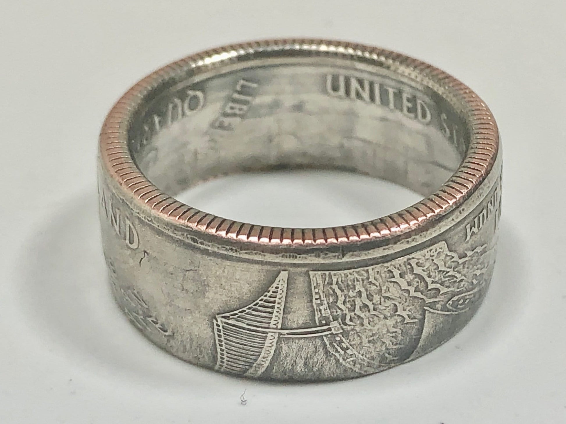 Rhode Island Ring State Quarter Coin Ring Hand Made