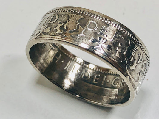 United Kingdom Ring Two Shilling Handmade Scotland Personal Jewelry Ring Gift For Friend Coin Ring Gift For Him Her World Coin Collector