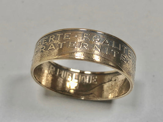 France Coin Ring 20 Centimes French Liberty Equality Fraternity Custom Jewelry Gift For Friend Coin Ring Gift For Him World Coin Collector