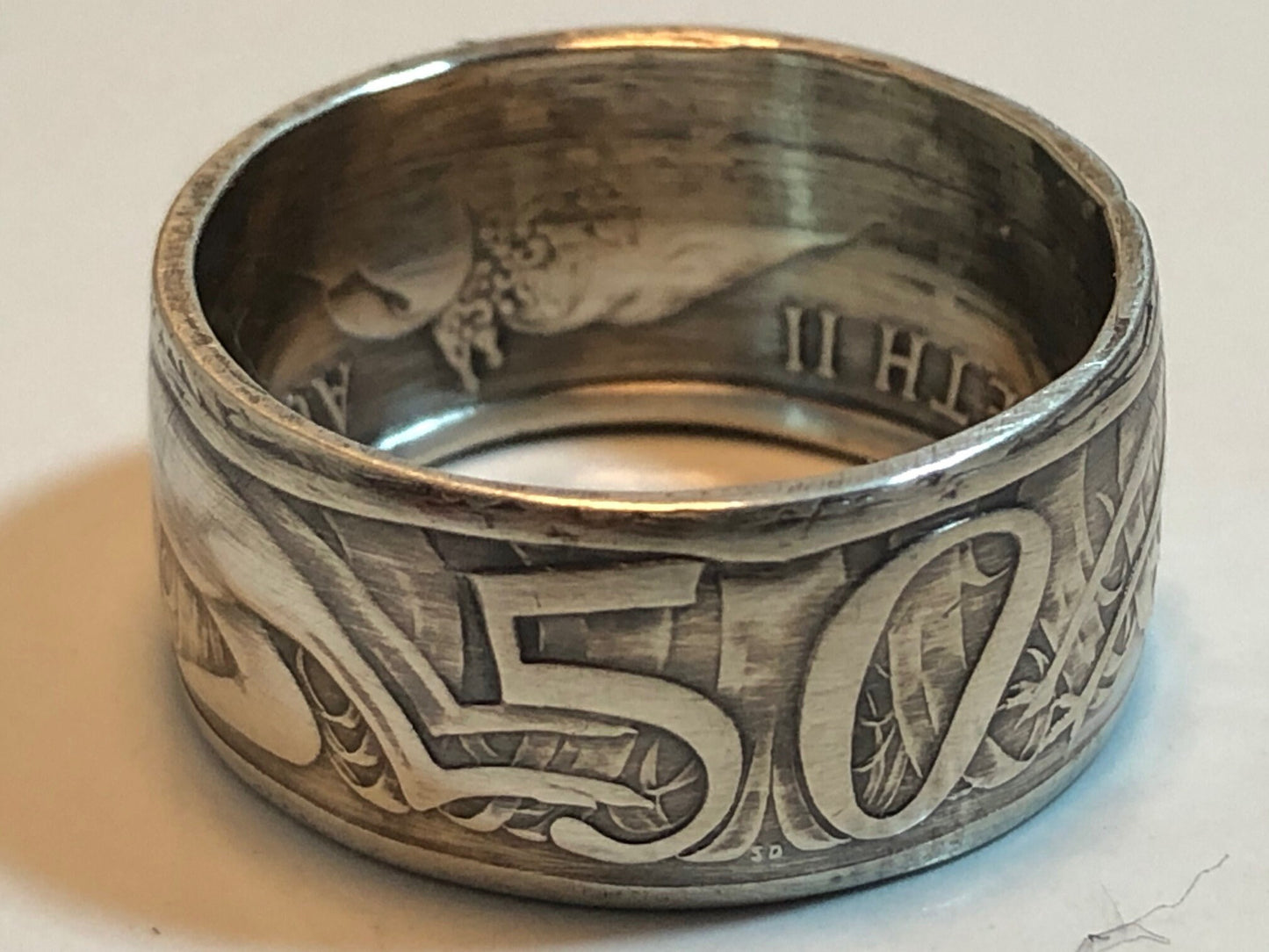 Australia Ring Silver 50 Cent Australian Coin Ring 1966 Personal Jewelry Ring Gift For Friend Ring Gift For Him Her World Coin Collector