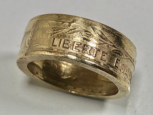France Liberate Ring 50 Francs liberty equality fraternity Personal Jewelry Ring Gift For Friend Ring Gift For Him Her World Coin Collector
