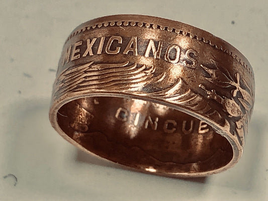 Mexico Ring 50 Centavos Mexican Coin Ring Handmade Personal Jewelry Ring Gift For Friend Coin Ring Gift For Him Her World Coin Collector
