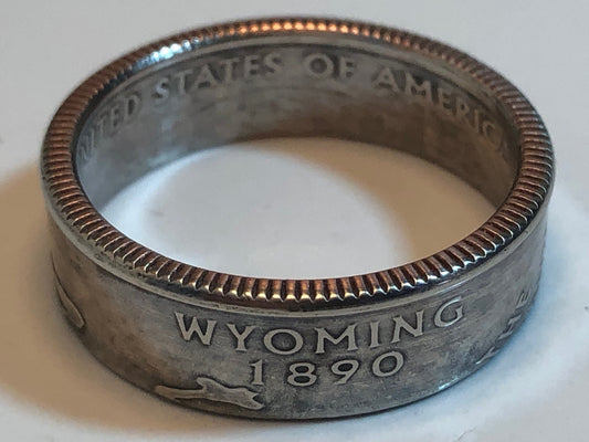 Wyoming Ring State Quarter Coin Ring Hand Made