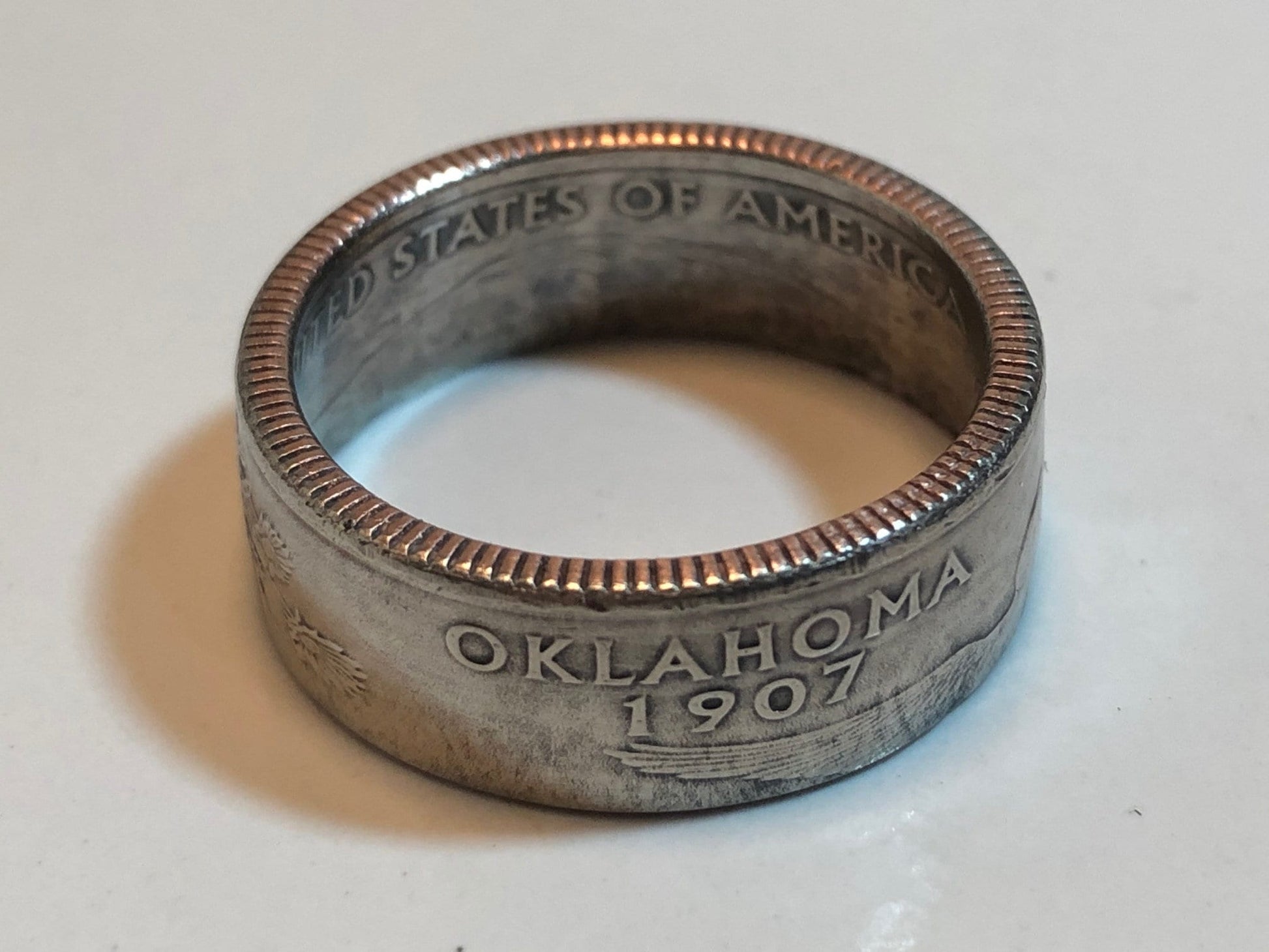 Oklahoma Ring State Quarter Coin Ring Hand Made