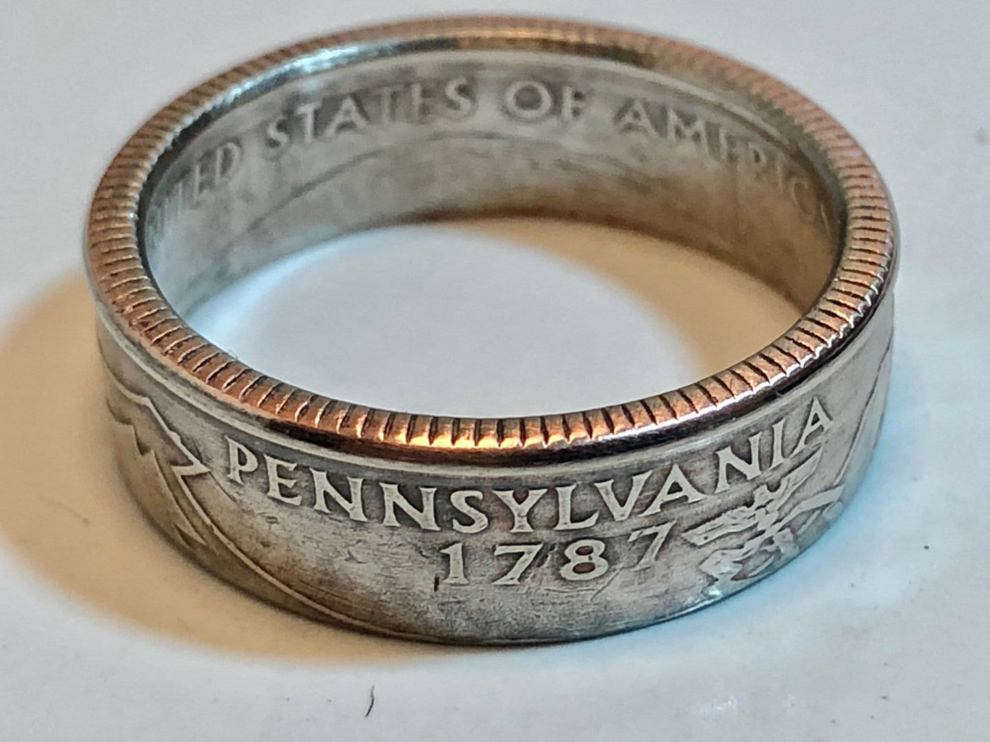 Pennsylvania Ring State Quarter Coin Ring - Hand Made