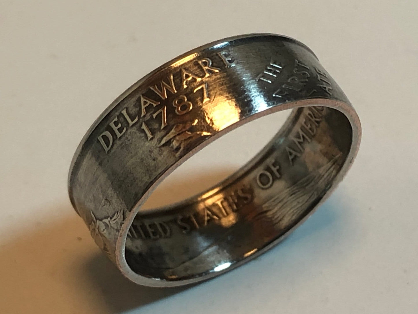 Delaware Ring State Quarter Coin Ring Hand Made