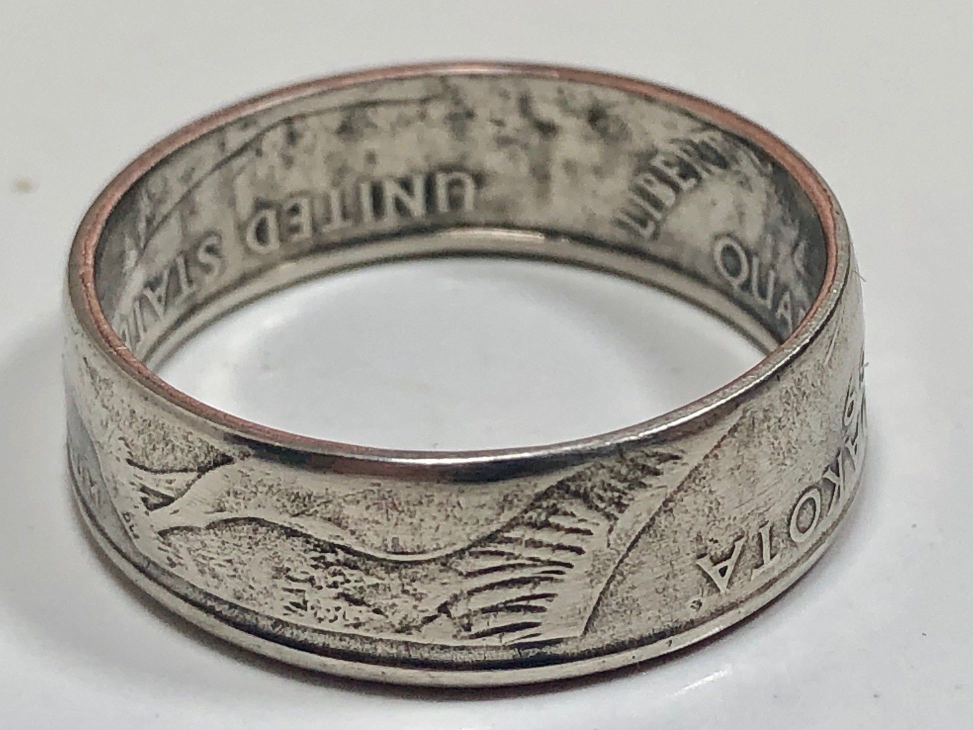 North Dakota Ring State Quarter Coin Ring Hand Made