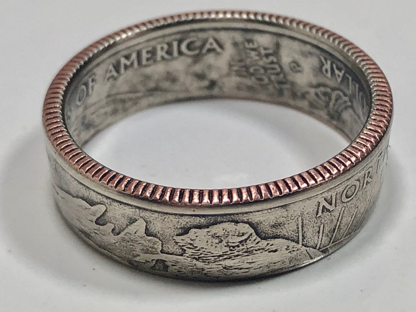 North Dakota Ring State Quarter Coin Ring Hand Made