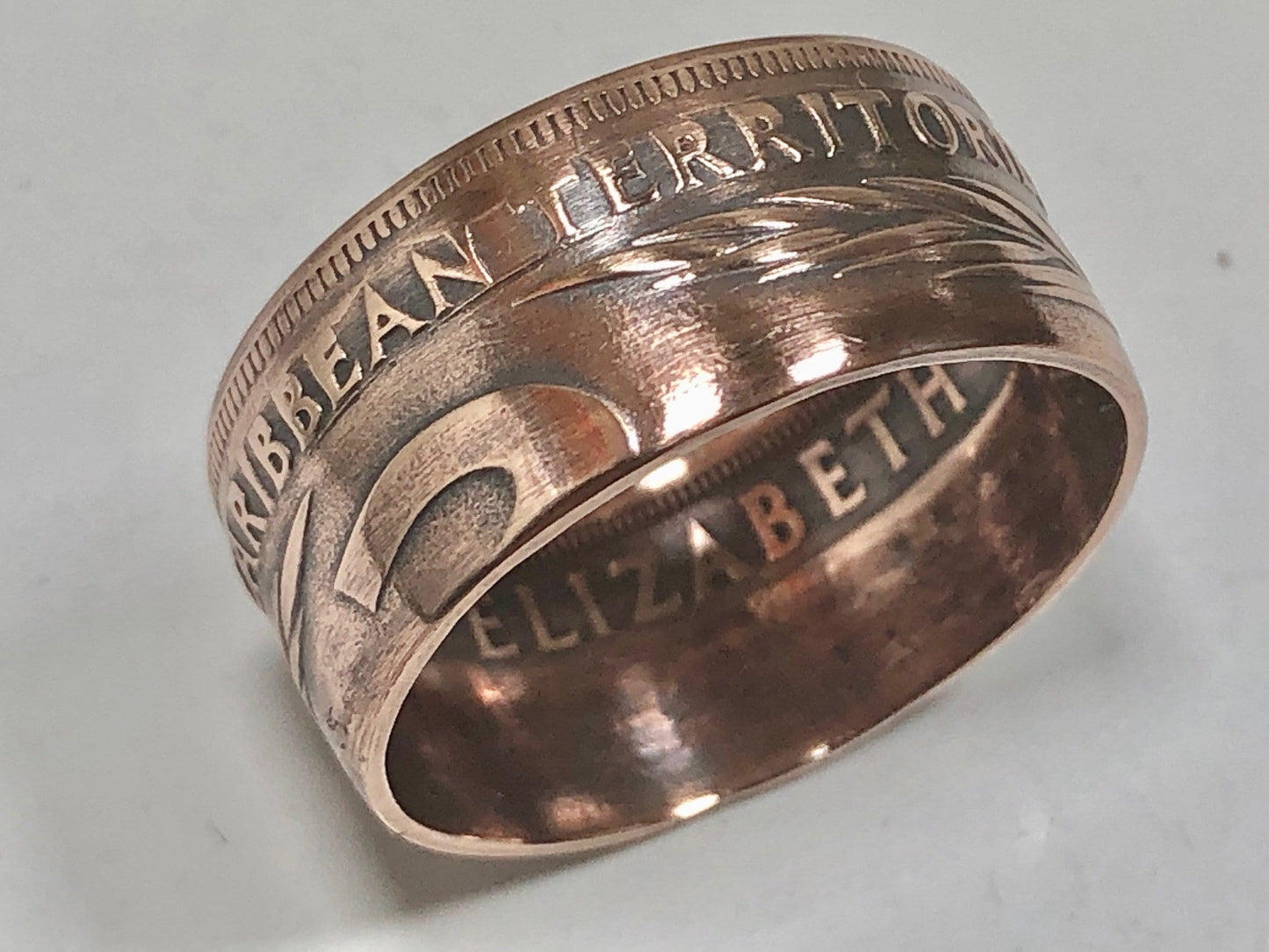 Eastern Caribbean Coin Ring 2 Cent Handmade Personal Jewelry Ring Gift For Friend Coin Ring Gift For Him Her World Coin Collector