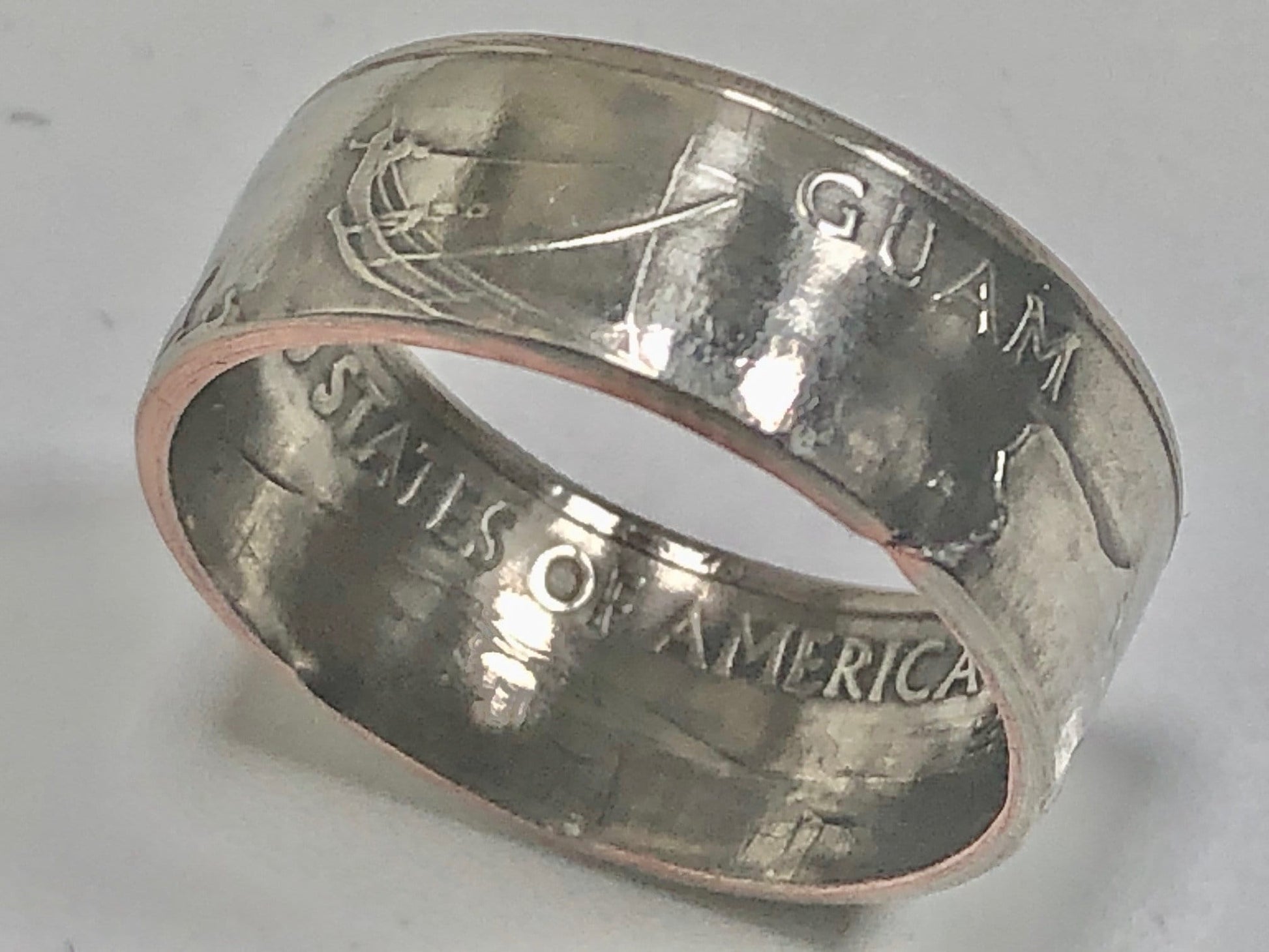 Guam Ring Quarter Coin Ring Handmade Personal Jewelry Ring Gift For Friend Coin Ring Gift For Him Her World Coin Collector