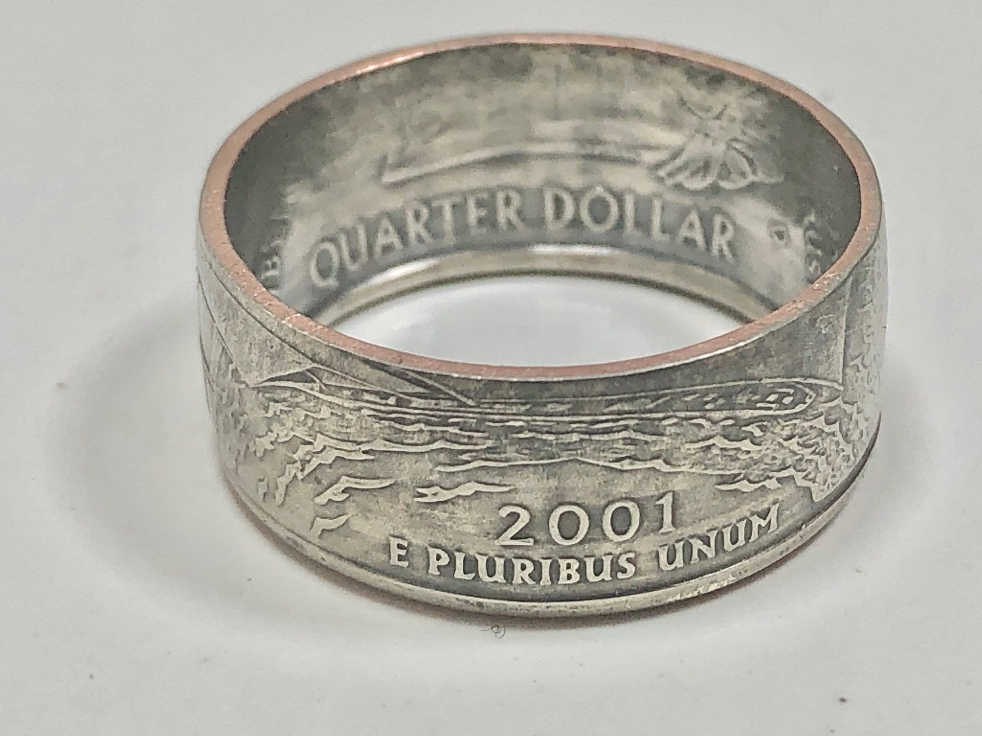 Rhode Island Ring State Quarter Coin Ring Hand Made