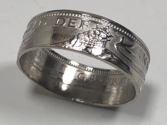 Scotland Ring One Shilling England British Coin Ring Handmade Personal Jewelry Ring Gift For Friend Gift For Him Her World Coin Collector