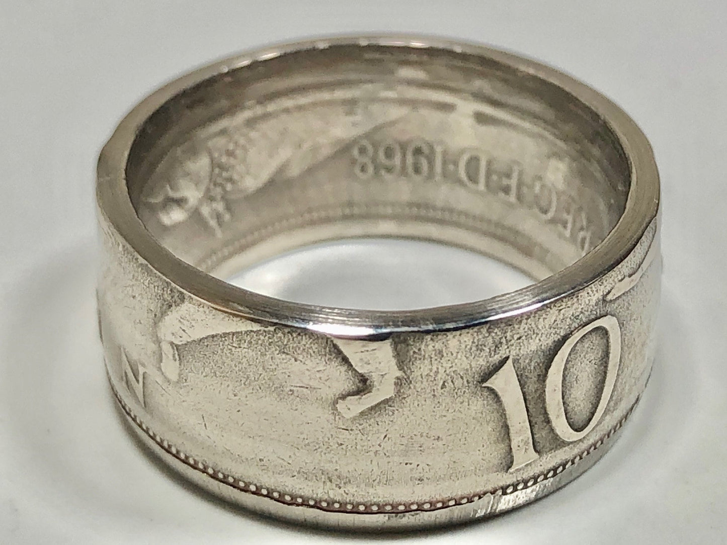 Britain Ring 10 New Pence England British Coin Ring Handmade Personal Jewelry Ring Gift For Friend Gift For Him Her World Coin Collector