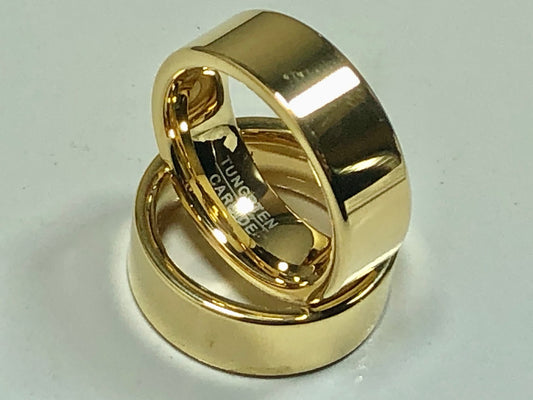 Tungsten Carbide Gold Ring Plated Simple Wedding Band For Men - Anniversary & Wedding - Friendship - Anytime, Best Friend