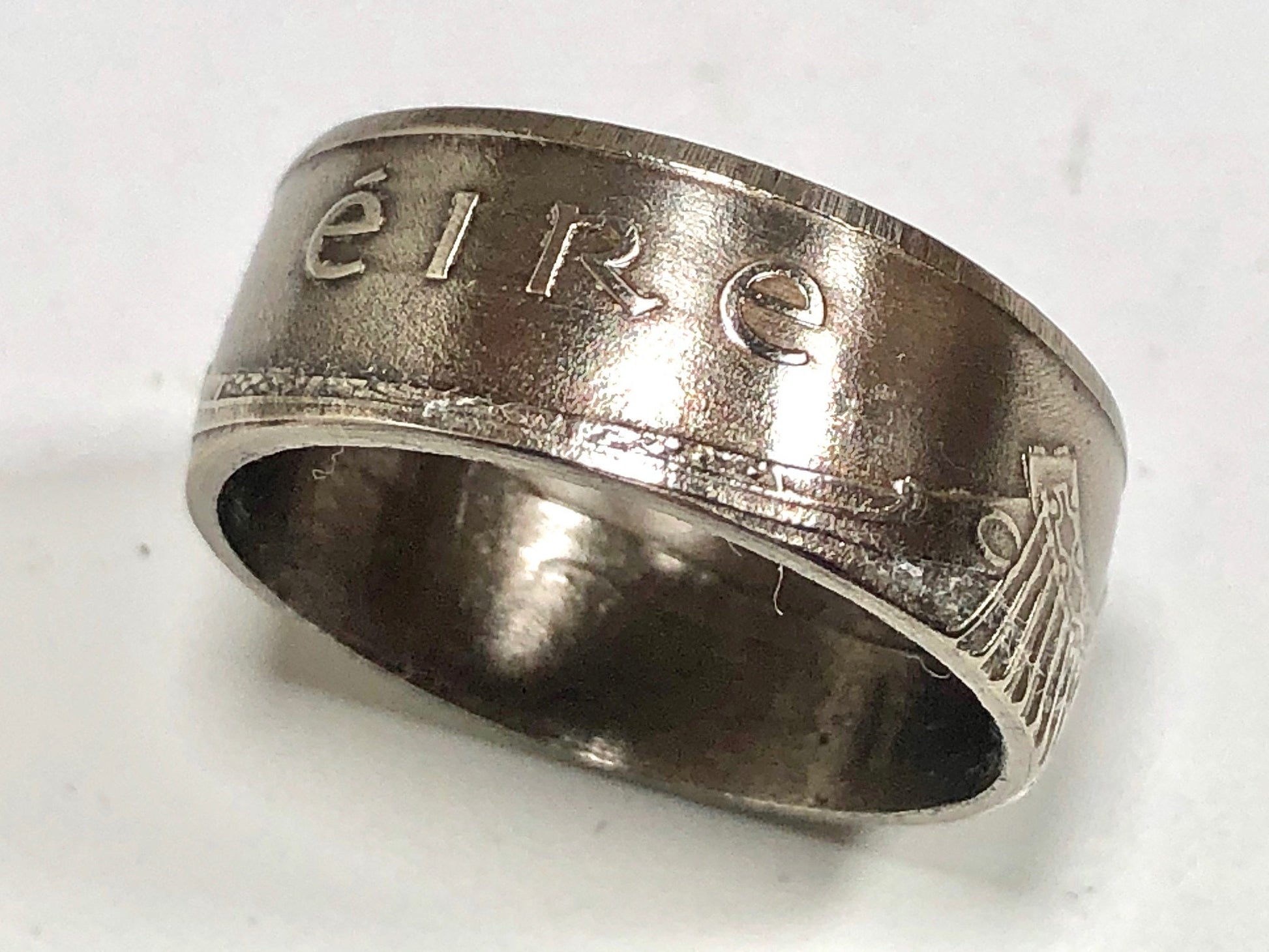 Ireland Coin Ring 10 Pence Irish Celtic Harp Lucky Shamrock Jewelry Gift Charm For Friend Coin Ring Gift For Him Her World Coins Collector