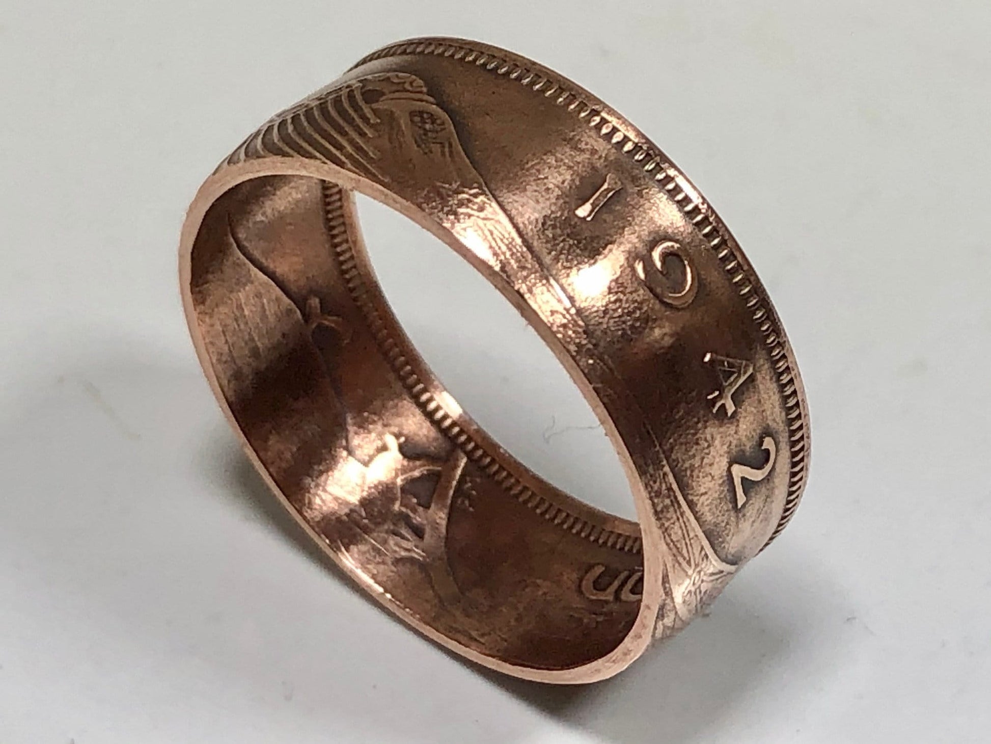 Ireland Coin Ring 2 Pence Irish Eire Harp Lucky Irish Handmade Custom For Gift For Friend Coin Ring Gift For Him Coin Collector, World Coins