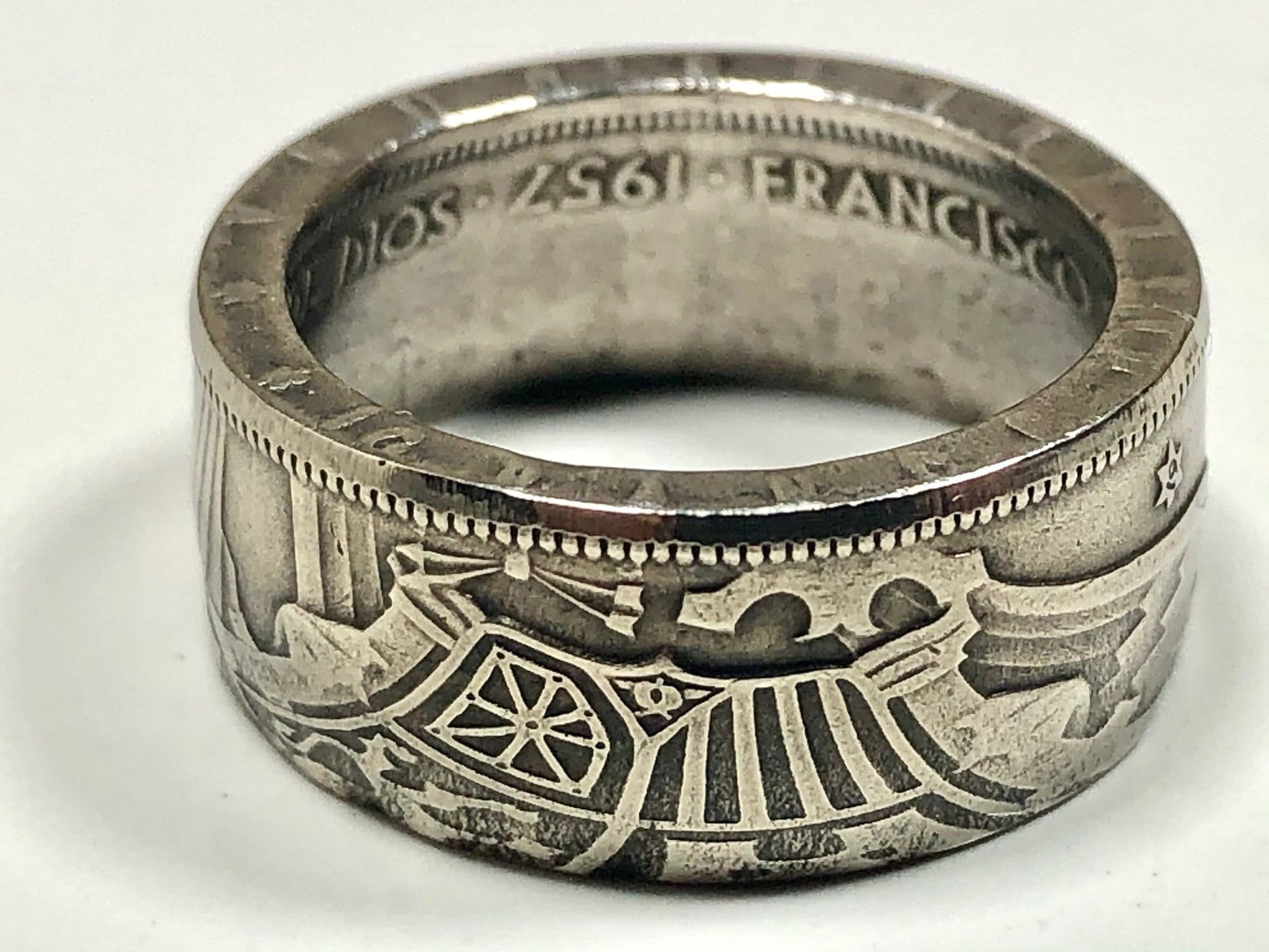 Spain Ring 25 PTAS Spanish Ring Vintage Handmade Jewelry Gift Charm For Friend Coin Ring Gift For Him Her World Coins Collector