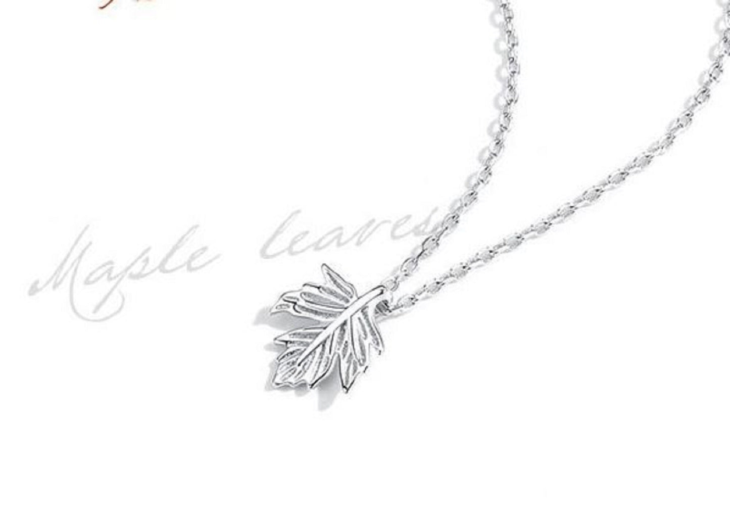 SILVER Maple Leaf Pendant Necklace Fresh and Popular Silver Plated- Friendship, Promise, Mother's Day, Birthday