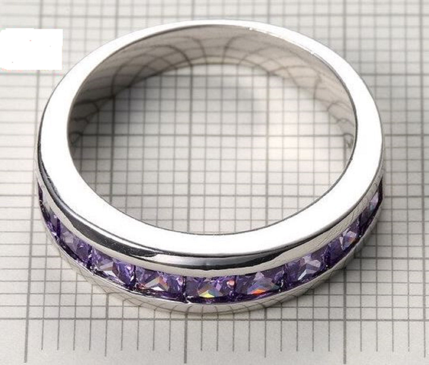 Stainless Steel Purple Crystal Ring Jewelry Charm for Her - Anniversary, Birthday, Engagement, Just Because, Mother's Day