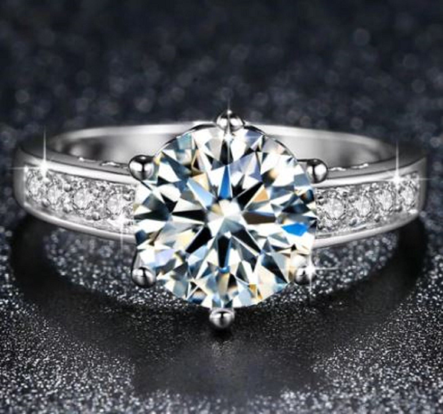 Ladies Charming Rhodium Plated Ring with Cubic Zirconia Stones Friendship, Promise, Engagement, Wedding, Birthday, Mother's Day
