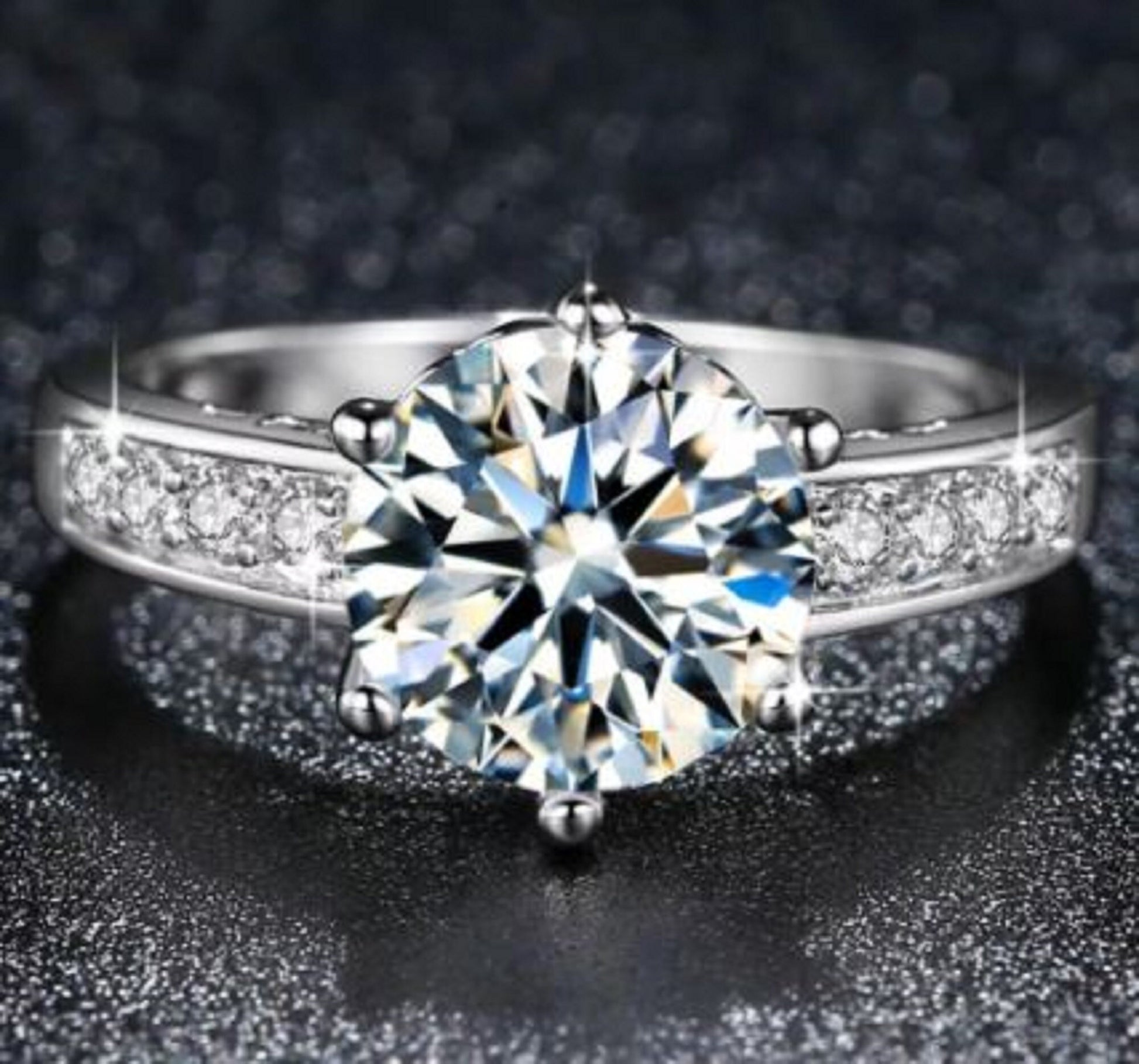 Ladies Charming Rhodium Plated Ring with Cubic Zirconia Stones Friendship, Promise, Engagement, Wedding, Birthday, Mother's Day