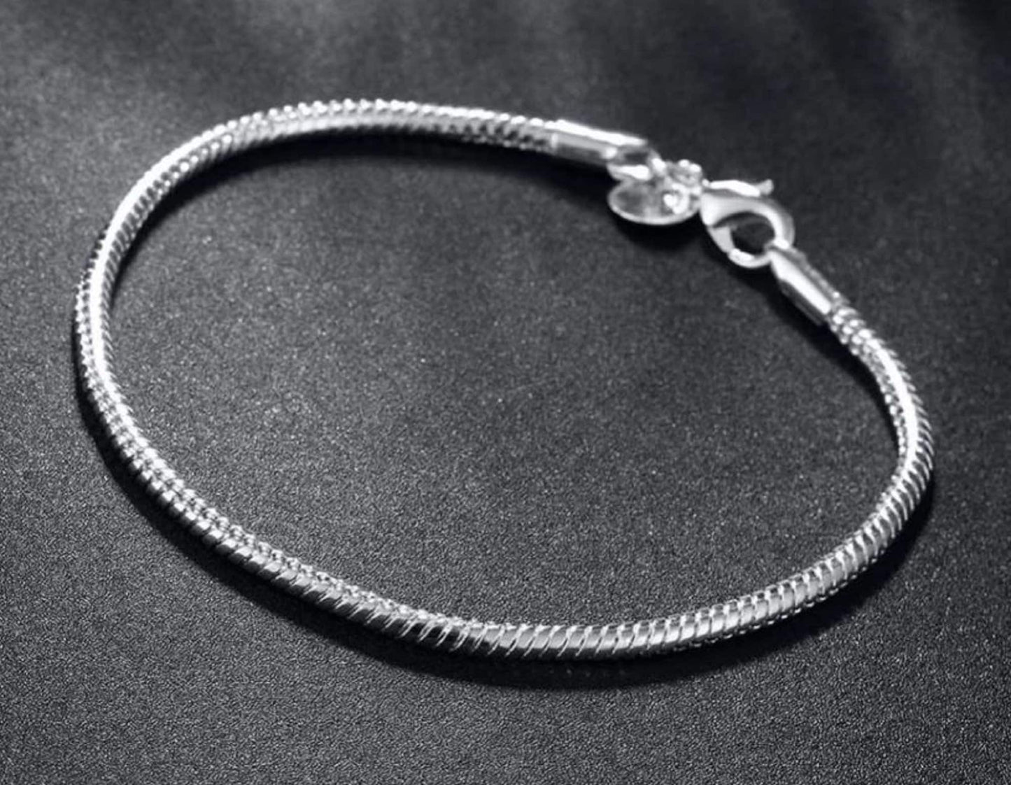 Sterling Silver Snake Chain Bracelet for Women - Friendship Bracelets & Bangles, Mother's Day, Just Because, Minimalistic, Her