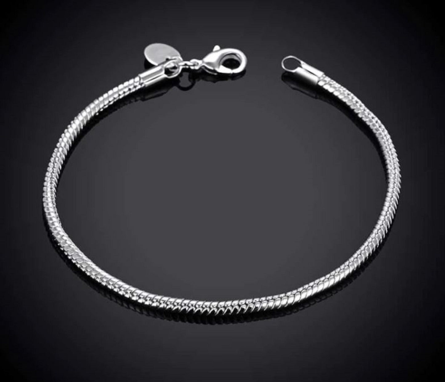 Sterling Silver Snake Chain Bracelet for Women - Friendship Bracelets & Bangles, Mother's Day, Just Because, Minimalistic, Her