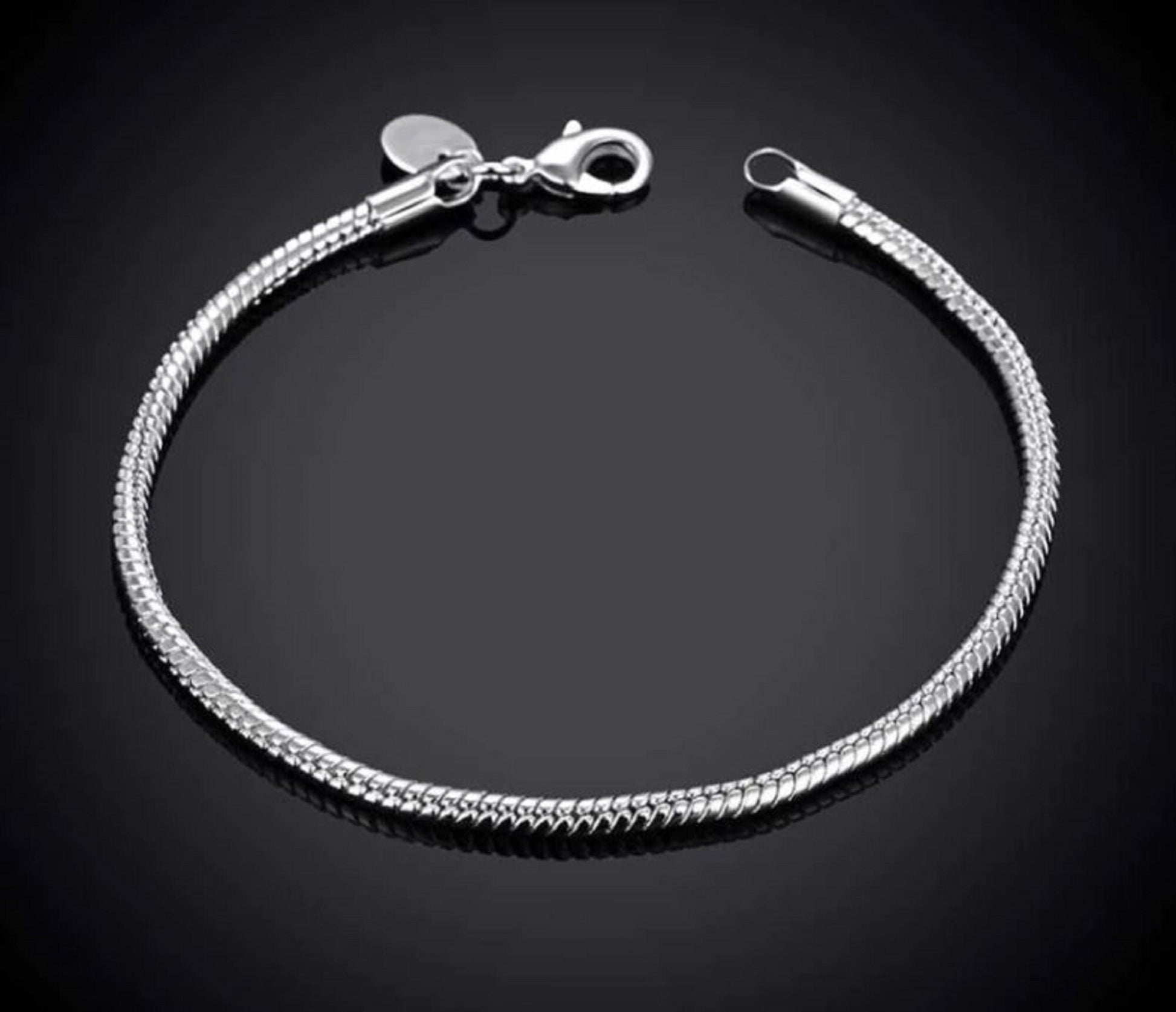 Sterling Silver Snake Chain Bracelet for Women - Friendship Bracelets & Bangles, Mother's Day, Just Because, Minimalistic, Her