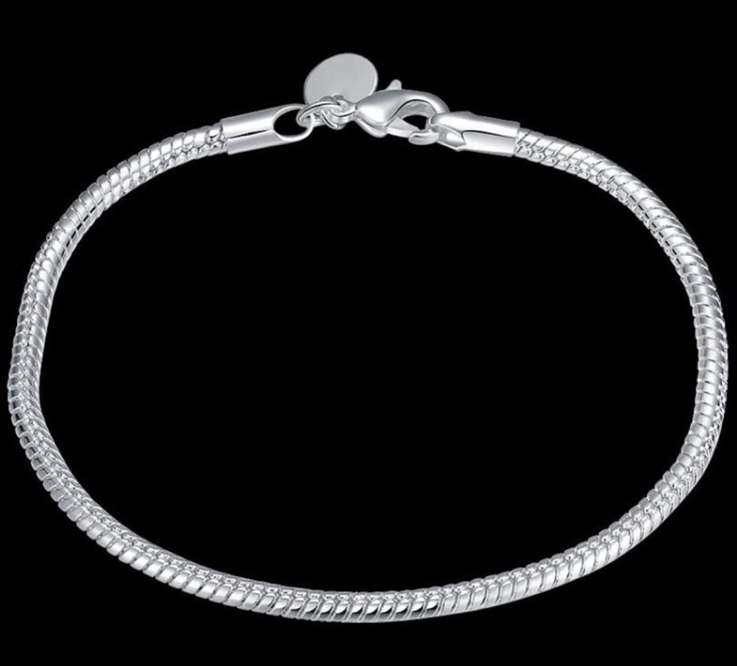 Sterling Silver Snake Chain Bracelet for Women - Friendship Bracelets & Bangles, Mother's Day, Just Because, Minimalistic, Her