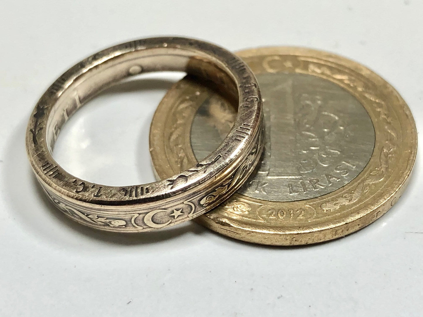 Turkish Coin Ring Republic of Turkey New Lira Handmade Personal Jewelry Ring Gift For Friend Coin Ring Gift For Him Her World Coin Collector