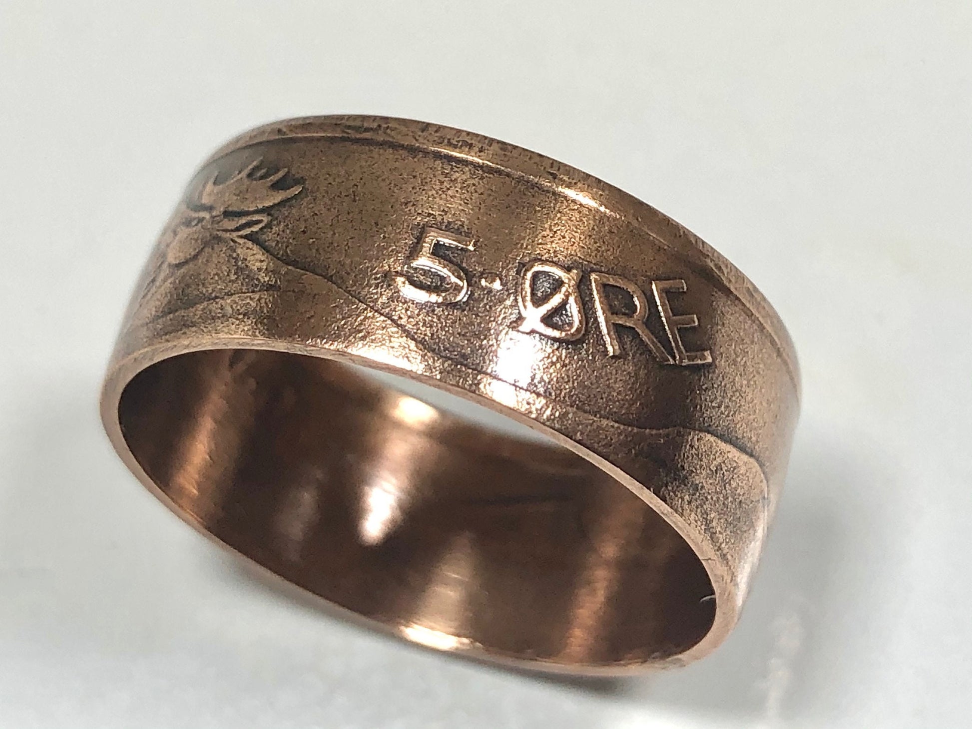 Norway 5 Ore Norwegian Coin Ring Handmade Personal Jewelry Ring Gift For Friend Coin Ring Gift For Him Her World Coin Collector