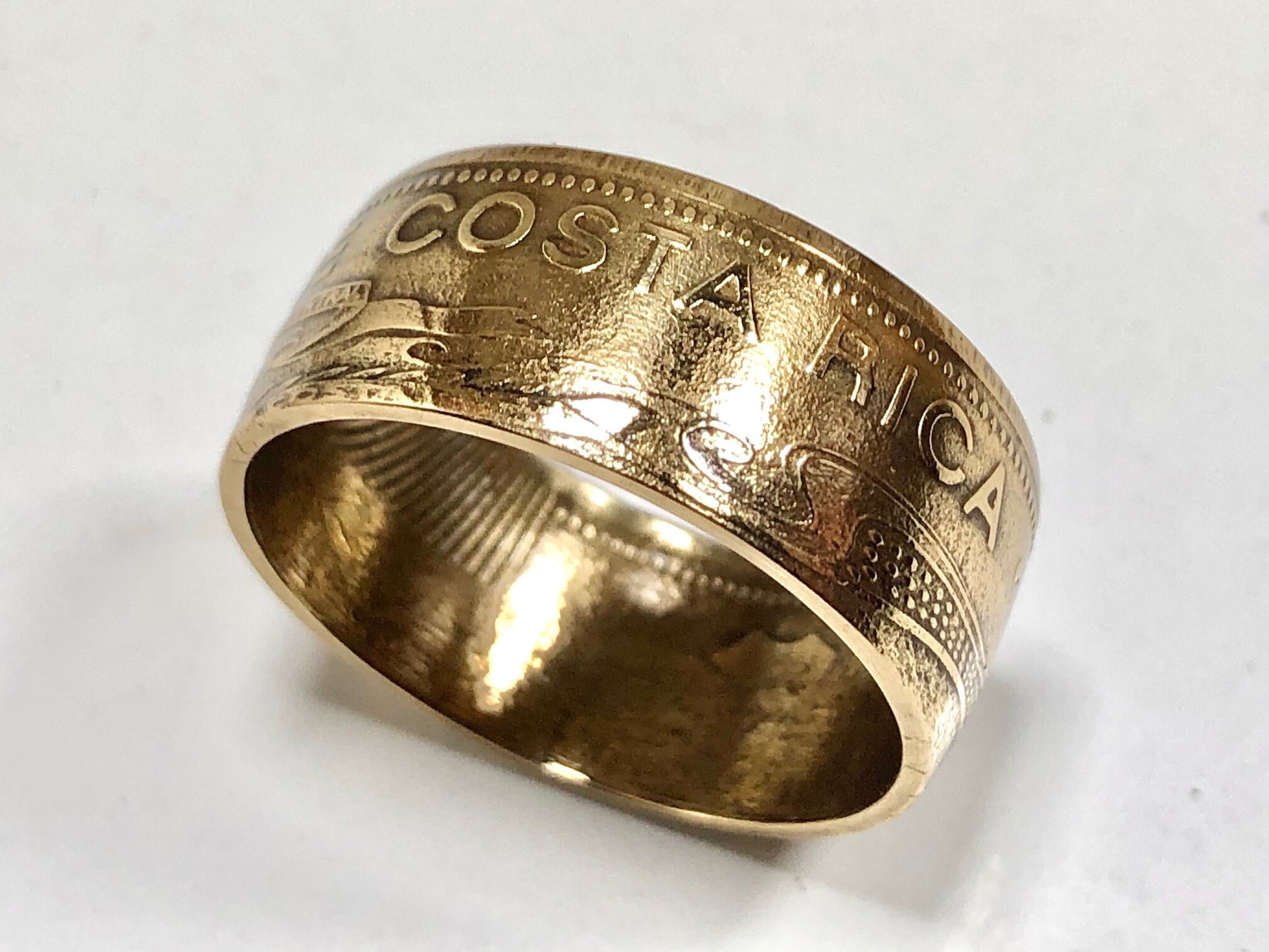 Costa Rica Coin Ring Costa Rican Colones Handmade Personal Jewelry Ring Gift For Friend Coin Ring Gift For Him Her World Coin Collector