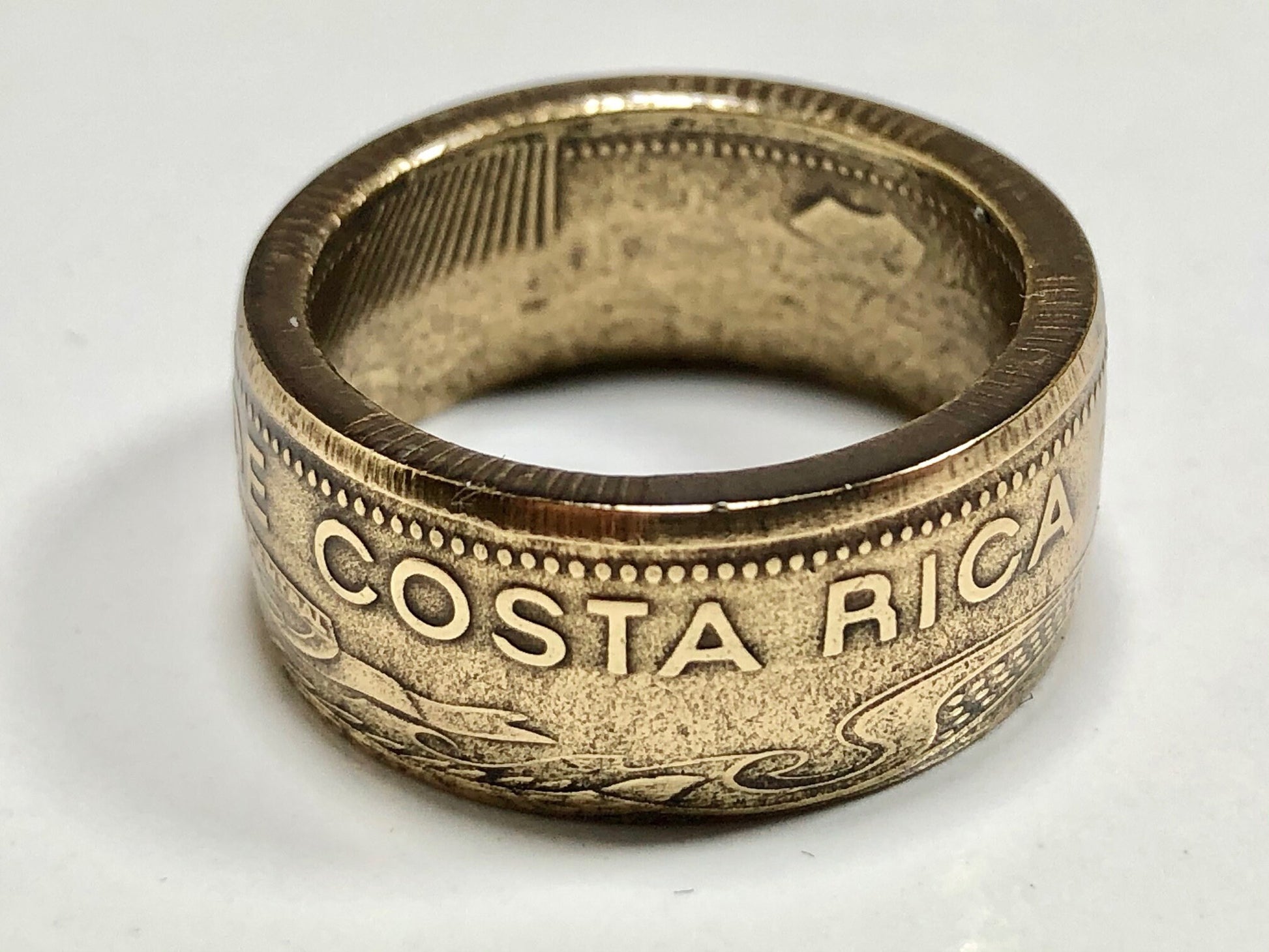 Costa Rica Coin Ring Costa Rican Colones Handmade Personal Jewelry Ring Gift For Friend Coin Ring Gift For Him Her World Coin Collector