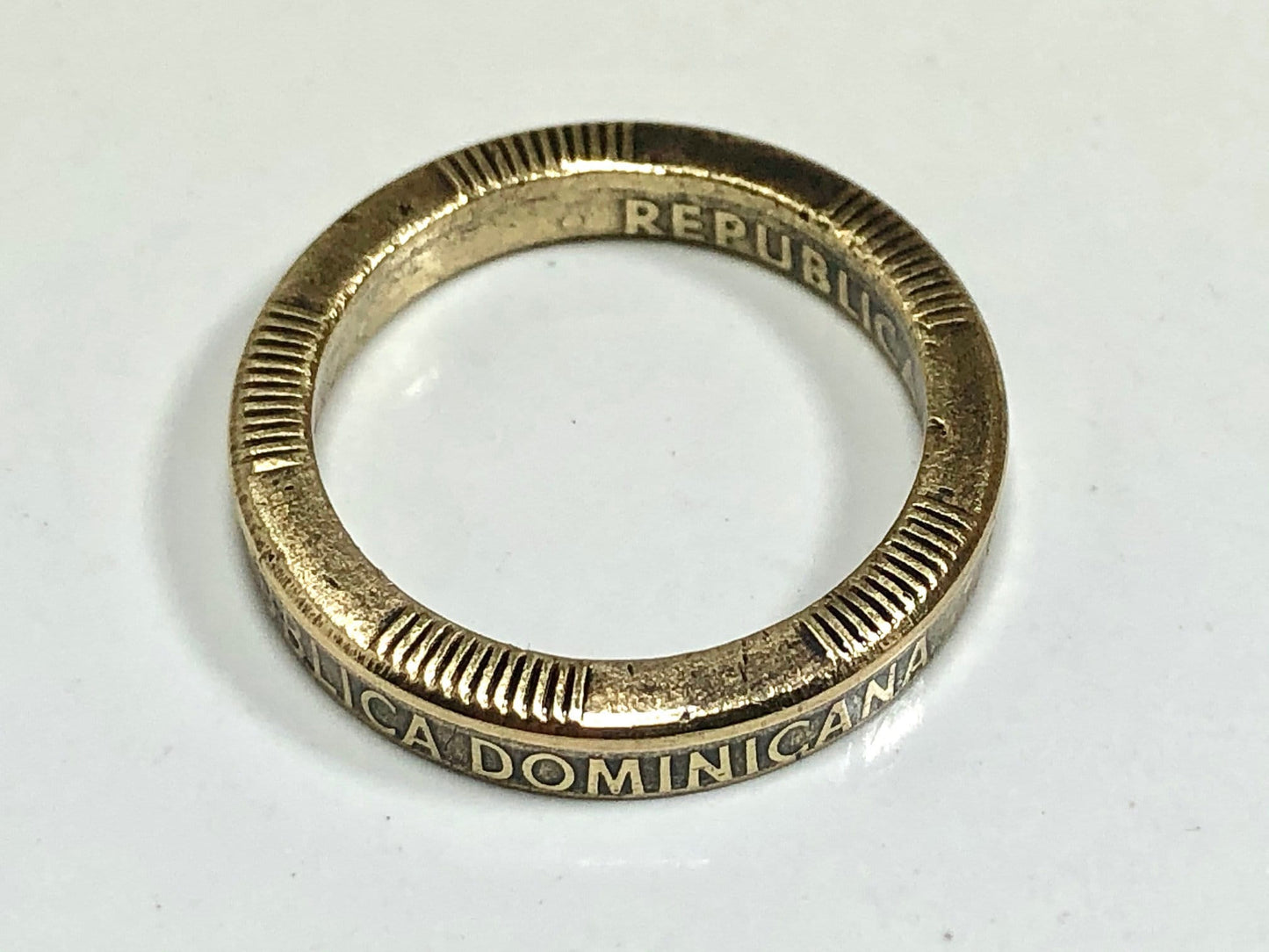 Dominican Coin Ring Dominica 5 Pesos Handmade Personal Vintage Charm Jewelry Ring Gift For Friend Ring Gift For Him Her World Coin Collector