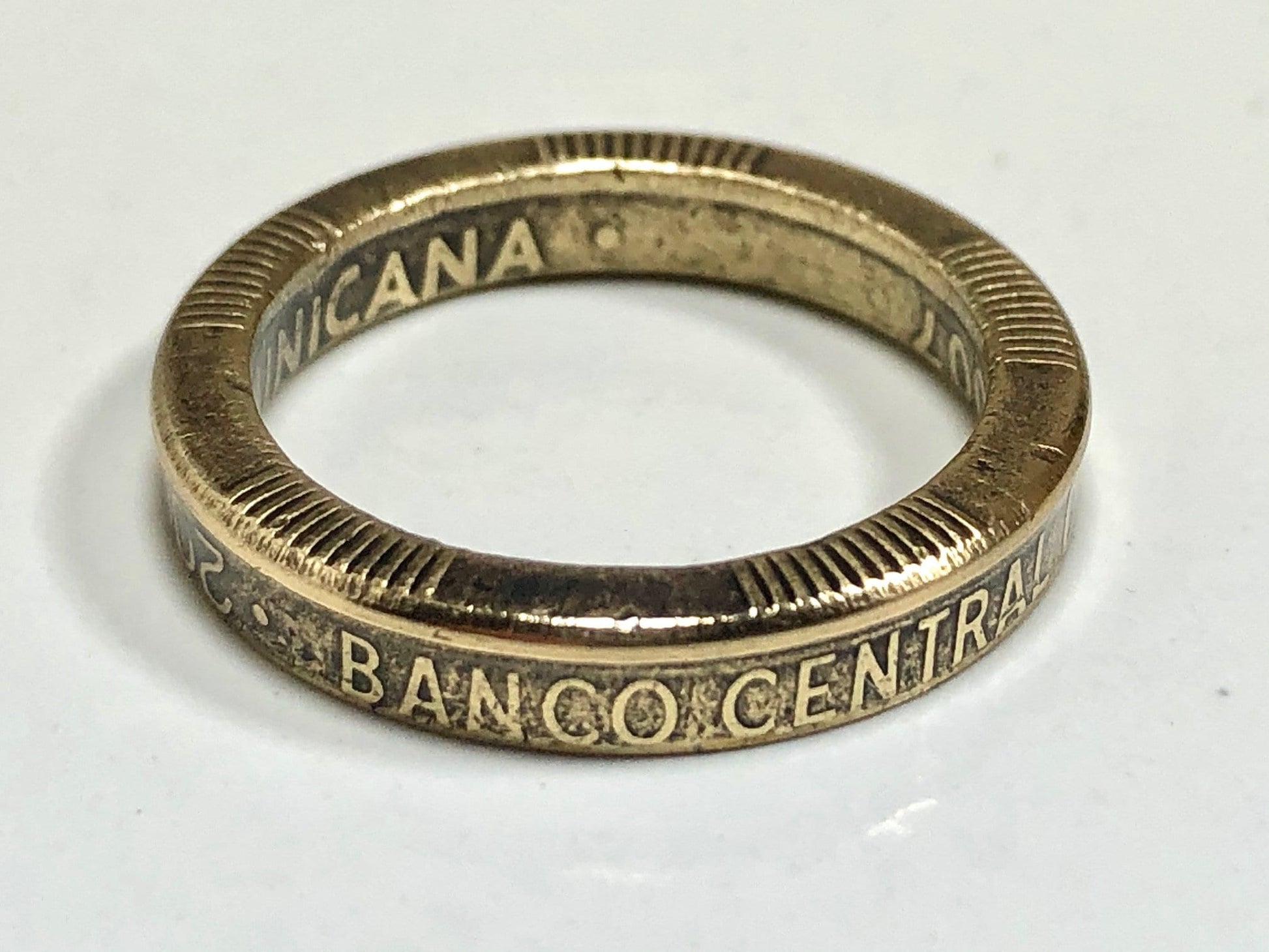 Dominican Coin Ring Dominica 5 Pesos Handmade Personal Vintage Charm Jewelry Ring Gift For Friend Ring Gift For Him Her World Coin Collector