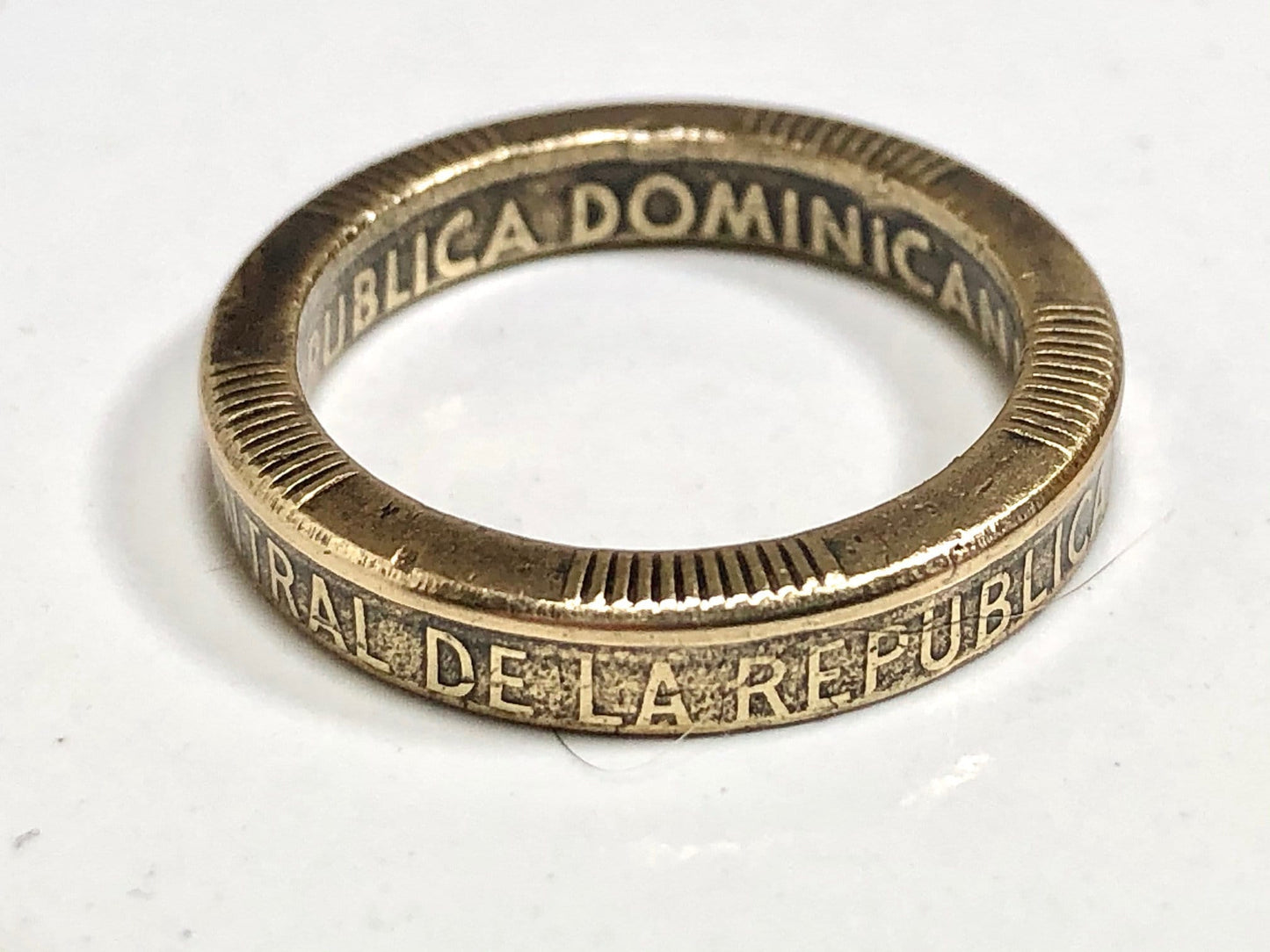 Dominican Coin Ring Dominica 5 Pesos Handmade Personal Vintage Charm Jewelry Ring Gift For Friend Ring Gift For Him Her World Coin Collector