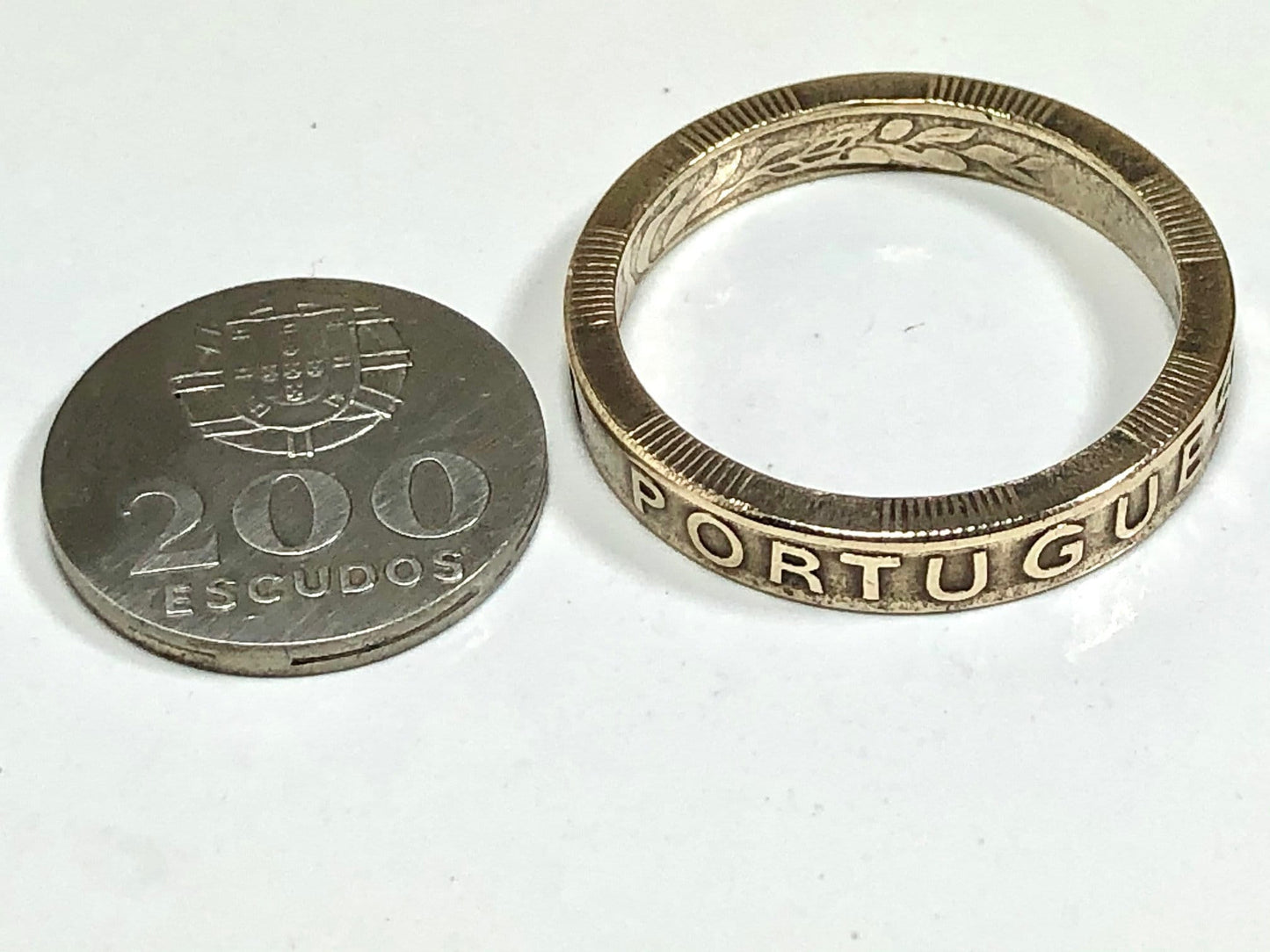 Portugal Coin Ring Portuguese 200 Escudos Handmade Custom Ring For Gift For Friend Coin Ring Gift For Him, Coin Collector, World Coins