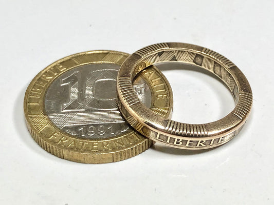 France Coin Ring French 10 Franc Liberte Egalite Fraternite Personal Custom Gift For Friend Coin Ring Gift For Him Her World Coin Collector