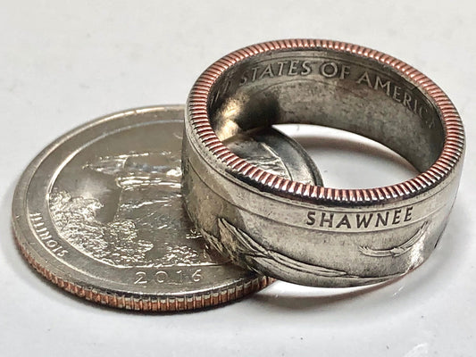 USA Ring Illinois Shawnee National Forest Quarter Coin Ring