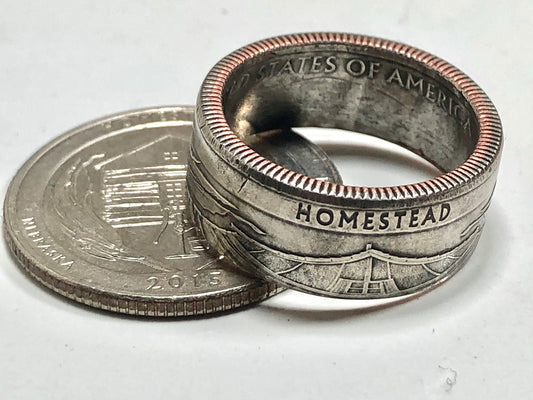 USA Ring Nebraska Homestead National Monument of America Quarter Coin Ring