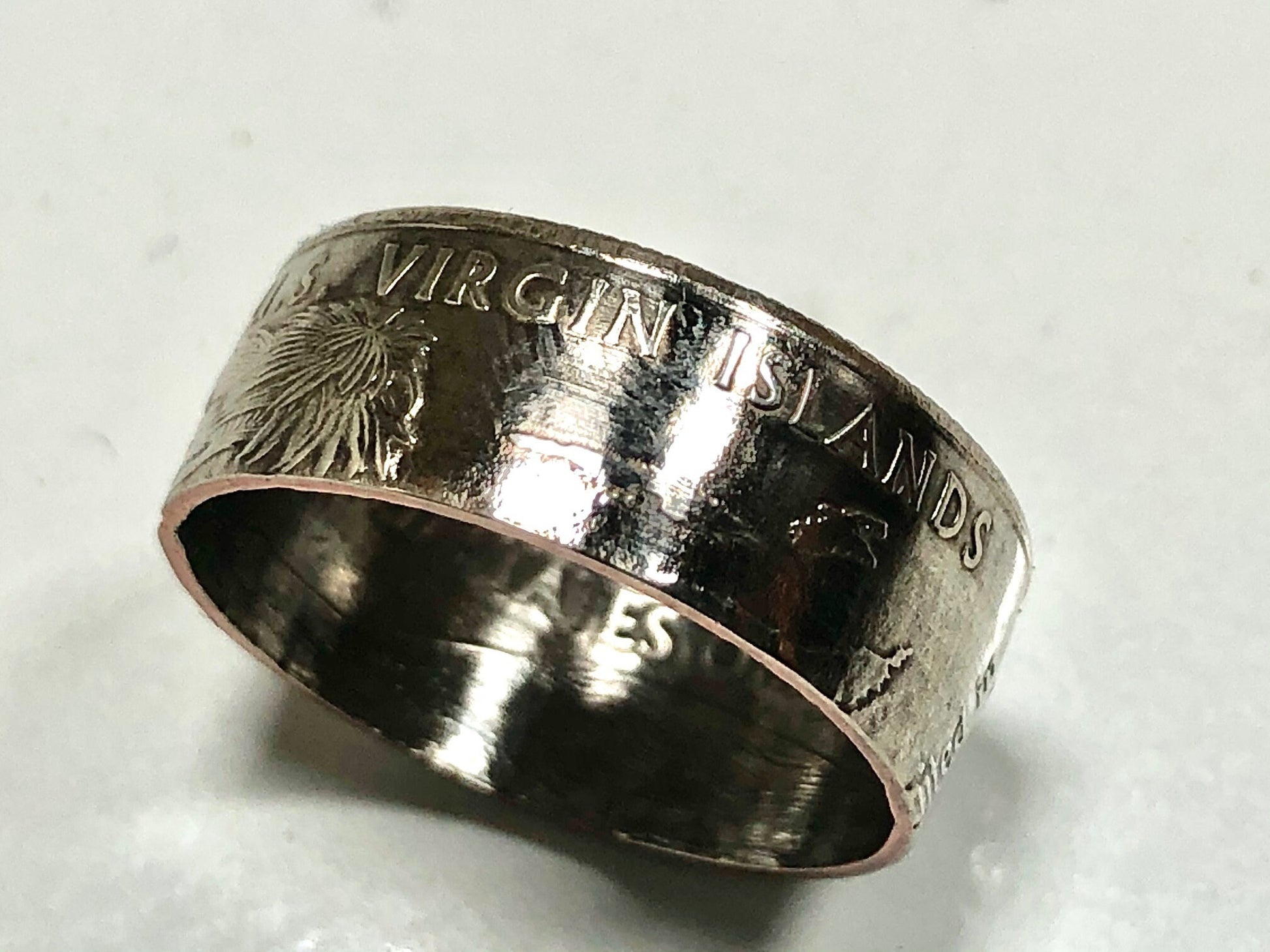 USA Ring U.S. Virgin Islands Quarter Coin Ring