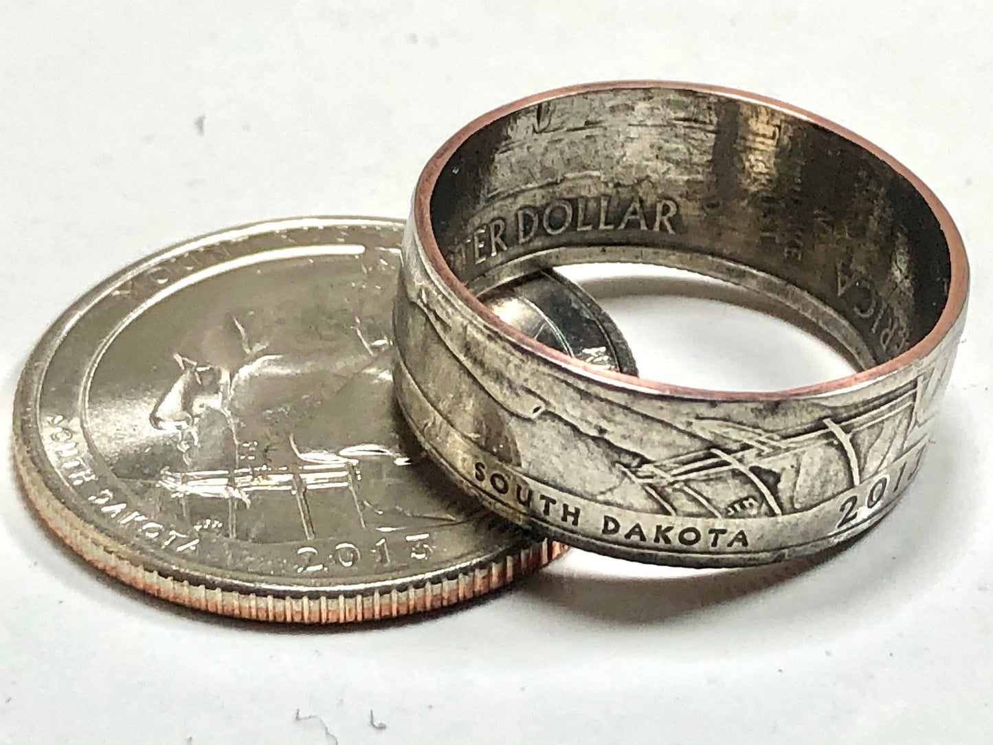 USA Ring South Dakota Mount Rushmore Quarter Coin Ring