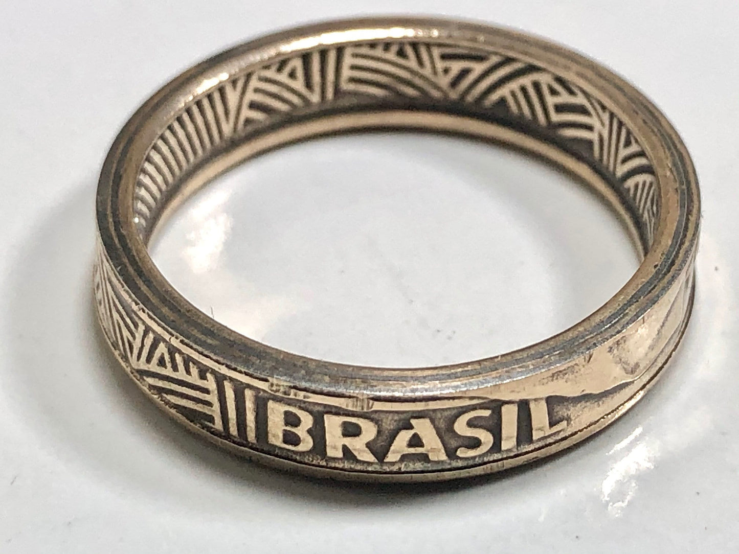 Brazil Coin Ring Vintage Brazilian 1 Real Handmade Personal Jewelry Ring Gift For Friend Coin Ring Gift For Him Her World Coin Collector