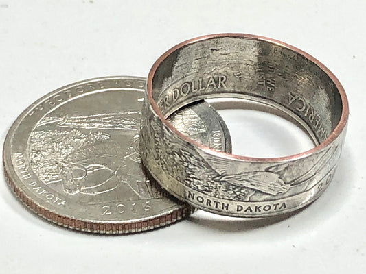 USA Ring North Dakota Theodore Roosevelt National Park Quarter Coin Ring