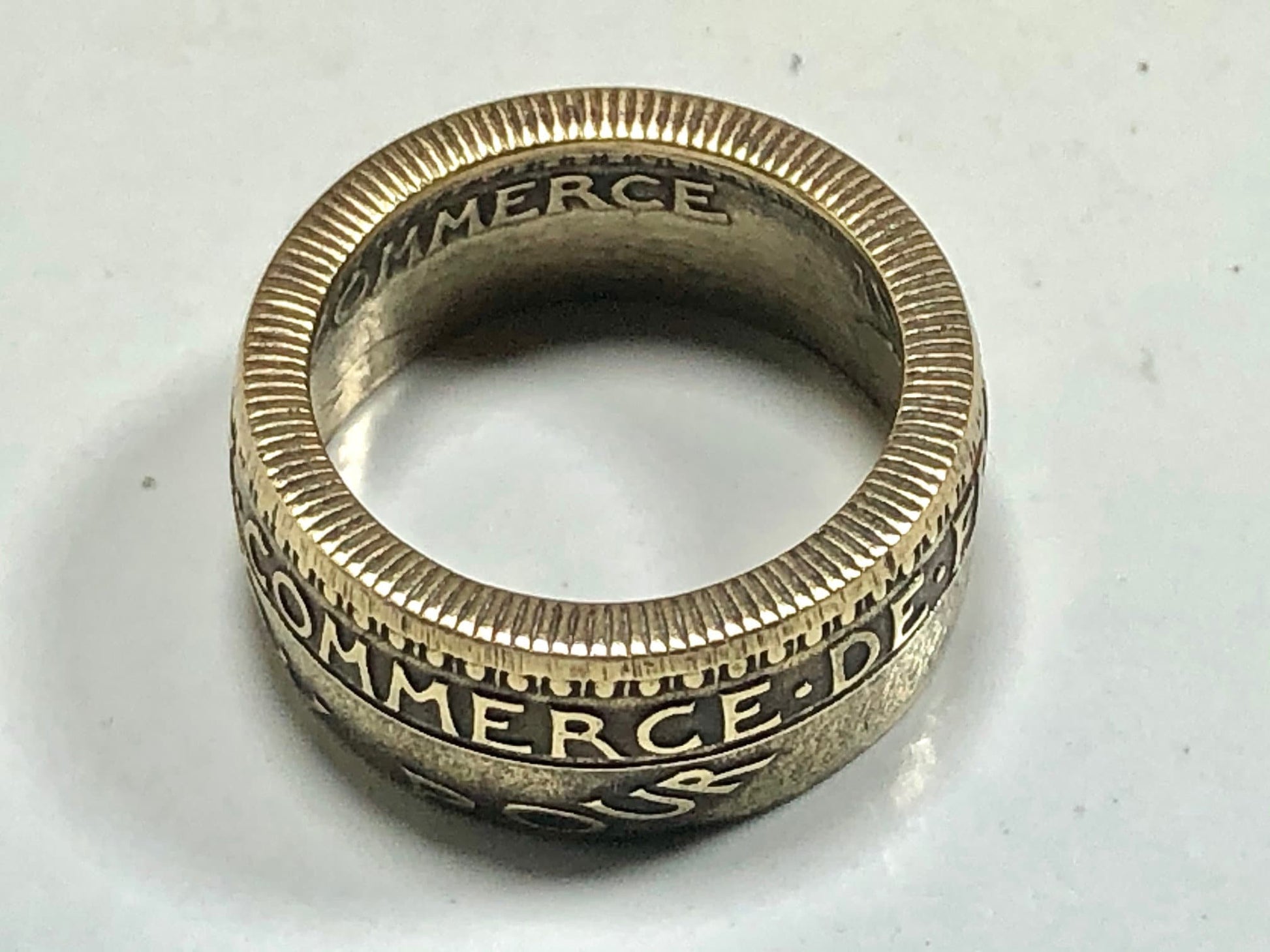 France Ring 2 Francs Chamber of Commerce Coin Ring Handmade Personal Jewelry Ring Gift For Friend Coin Ring For Him Her World Coin Collector