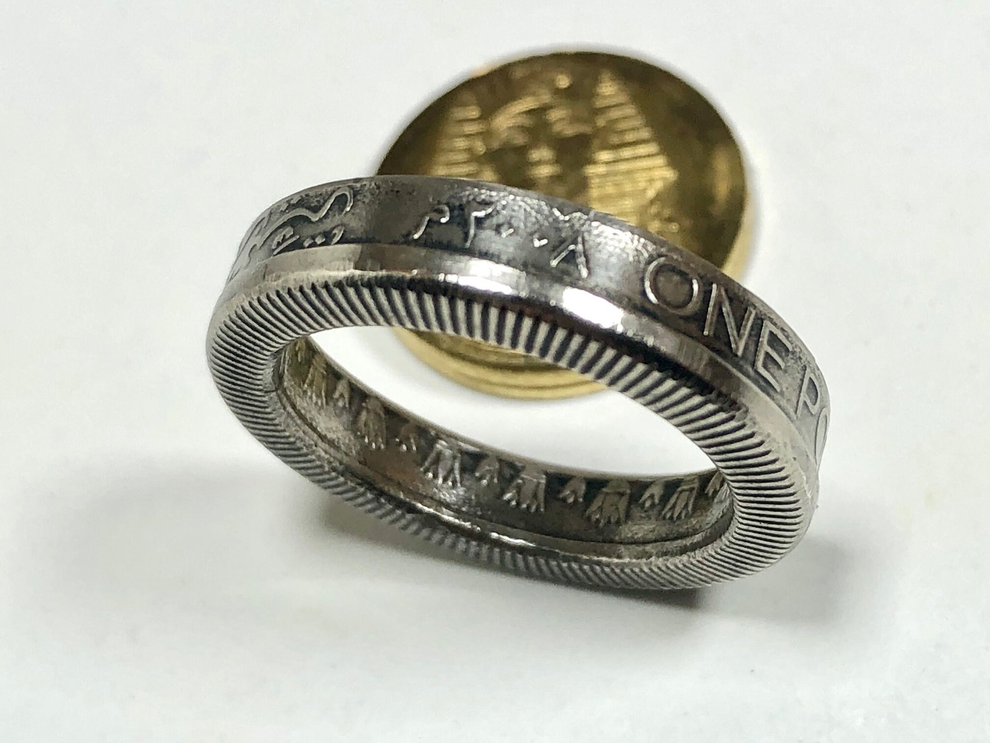 Egypt Coin Ring Egyptian 1 Pound Handmade Personal Custom Charm Ring Gift For Friend Coin Ring Gift For Him Her World Coin Collector