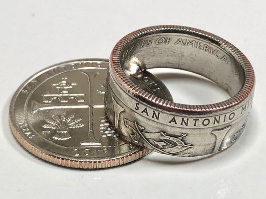 USA Ring Texas San Antonio Missions National Park Quarter Coin Ring