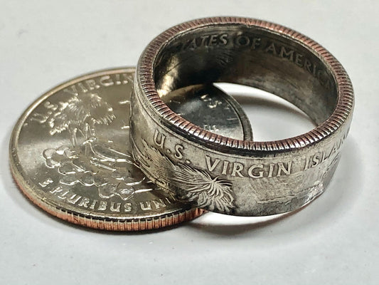 USA Ring U.S. Virgin Islands Quarter Coin Ring